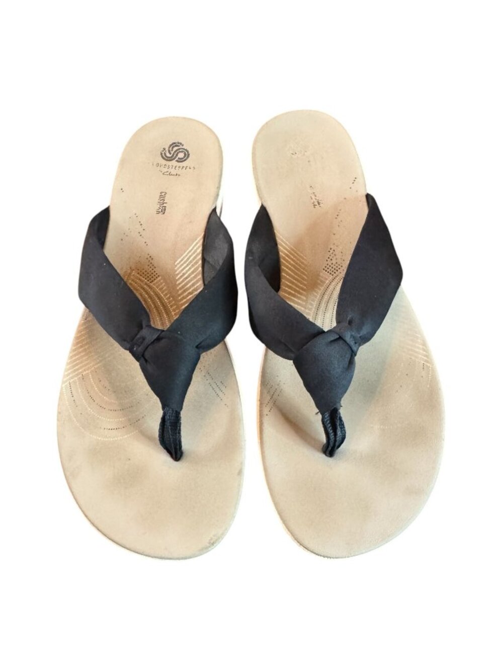 Clarks Cloud Steppers Navy Thong Slip On Comfort Flip Flops Sandals Womens 12